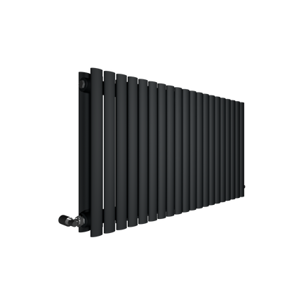 H600mm x W1180mm Double Oval Panel Anthracite Horizontal Designer Radiator