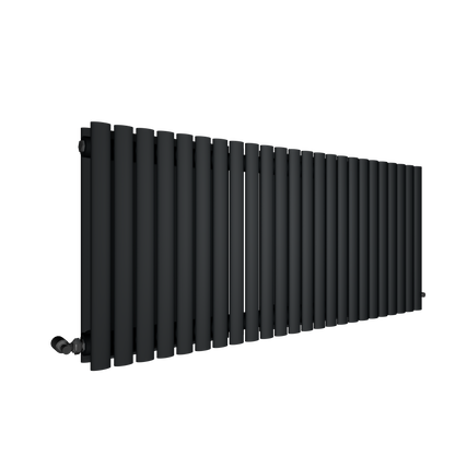 H600mm x W1416mm Oval Panel Anthracite Horizontal Designer Radiator