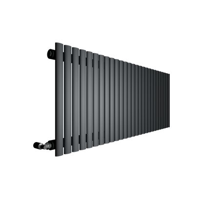 H600mm x W1593mm Oval Panel Anthracite Horizontal Designer Radiator