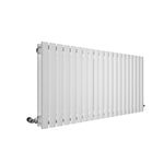 H600mm x W1416mm Oval Panel White Horizontal Designer Radiator