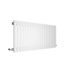 H600mm x W1416mm Oval Panel White Horizontal Designer Radiator