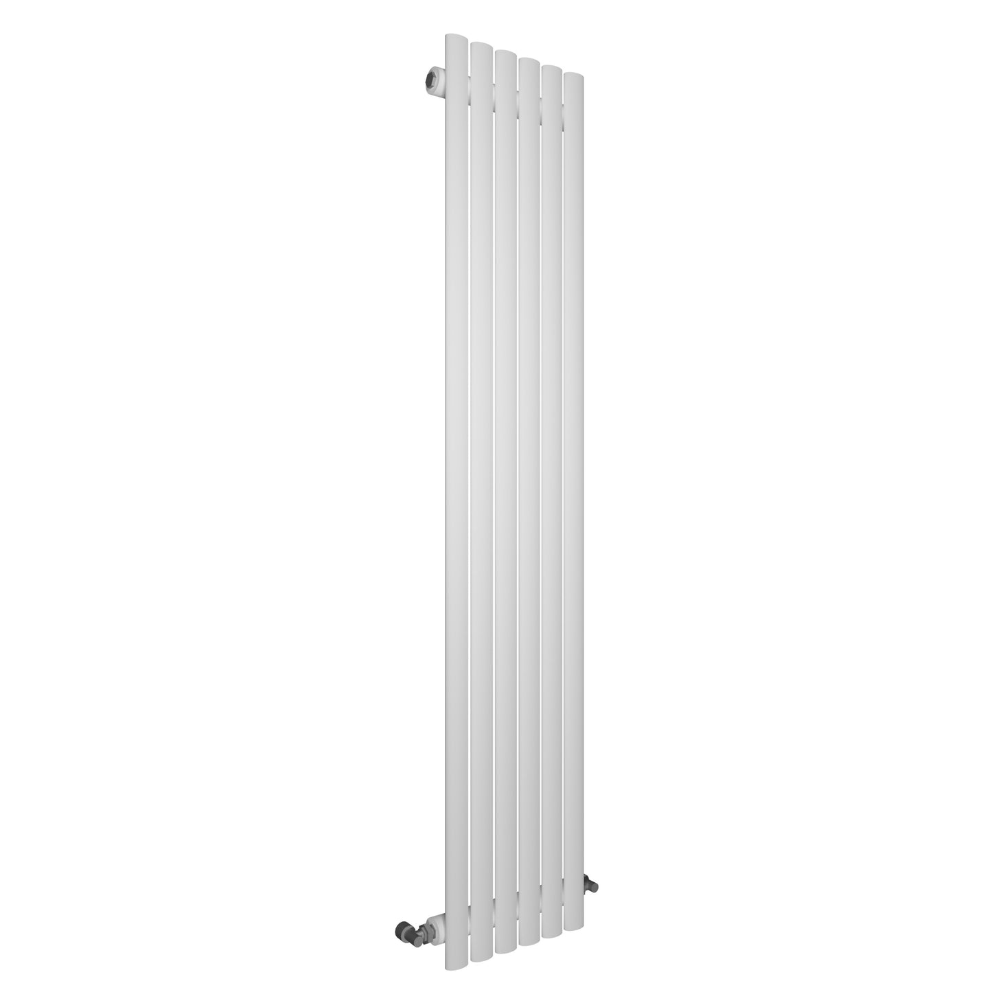 H1650mm x W404mm Double Oval Panel White Vertical Designer Radiator