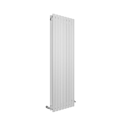 H1650mm x W404mm Double Oval Panel White Vertical Designer Radiator